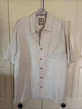 Silk Jamaica Jaxx Resortwear Beachy Coastal Island Palms Tropical Vacation Sz. L